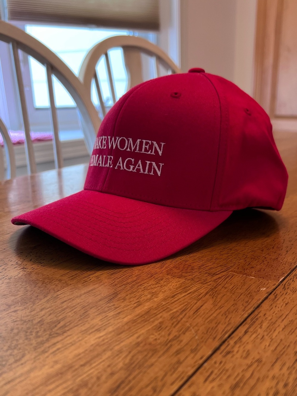 NEW, Flexfit Make Women Female Again baseball cap hat Small Medium NWOT